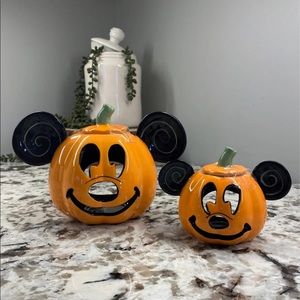 Disney Mickey Mouse JackOlantern Candle Holder Set